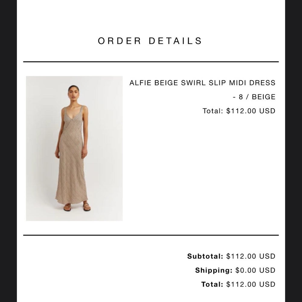 ALFIE BEIGE SWIRL SLIP MIDI DRESS